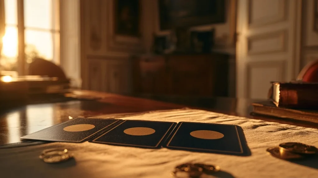 Le Soleil dans l’Oracle Gé, symbolisé par une lumière dorée sur des cartes originales