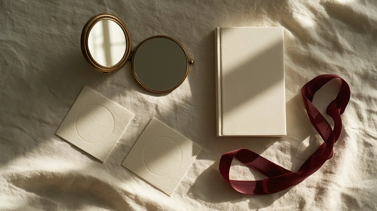 Miroirs, carnet et deux cartes abstraites pour distinguer perception et faits